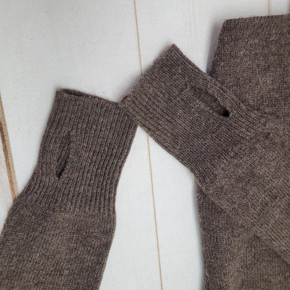 Betabrand brown wool alpaca wrap hooded sweater asymmetrical lagenlook - Picture 8 of 9